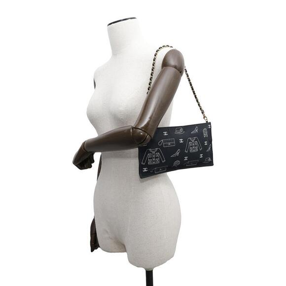 CHANEL Navy Leather Coco Mark Shoulder Bag - Picture 4 of 14